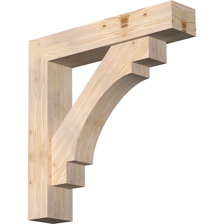Ekena Millwork Merced Block Smooth Bracket w/ Offset Brace, Douglas Fir, 7 1/2"W x 38"D x 38"H BKT0806X38X38MRC05SDF